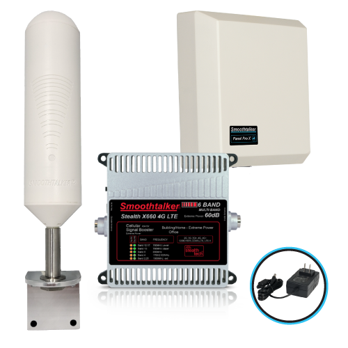 Stealth X660 60 dB Cellular Signal Booster Kit (with Omni Outside Antenna)