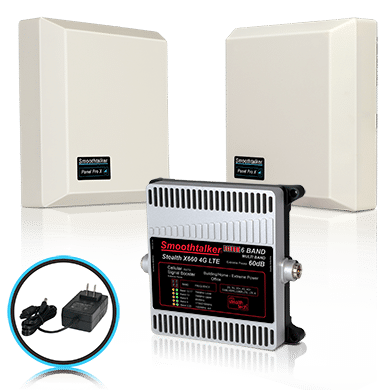 Stealth X660 60 dB Cellular Signal Booster Kit (with Directional Panel Outside Antenna)