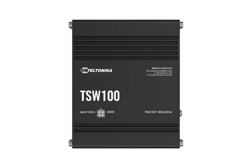 Teltonika | TSW100 Unmannaged PoE+ switch 5xGb ports