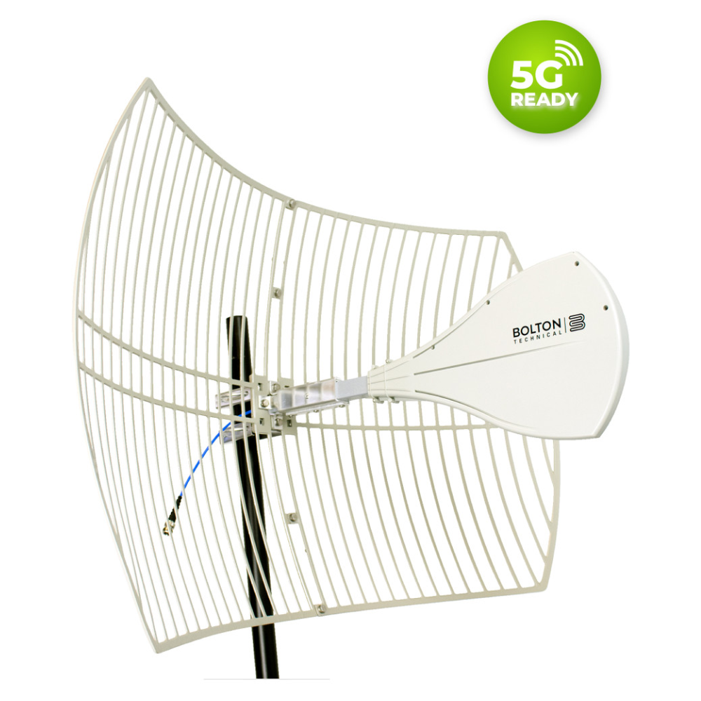 The Long Ranger: 5G Ultra High Gain Parabolic Cellular Antenna Part Number: BT974822 Distributed by Novotech